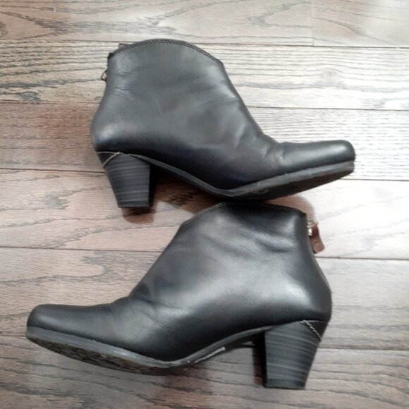 Pikolinos Women'S Leather Cowboy Western Ankle Bootie Black Size 37 Eu 6.5 Us - Picture 2 of 9